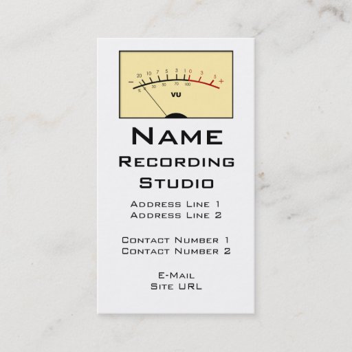 Customizable Recording Studio Business Card