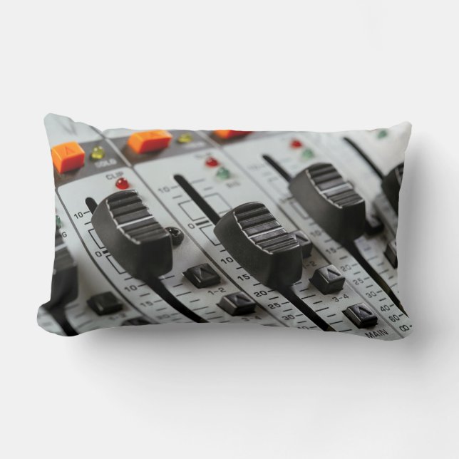 Recording studio mixer faders lumbar pillow (Front)