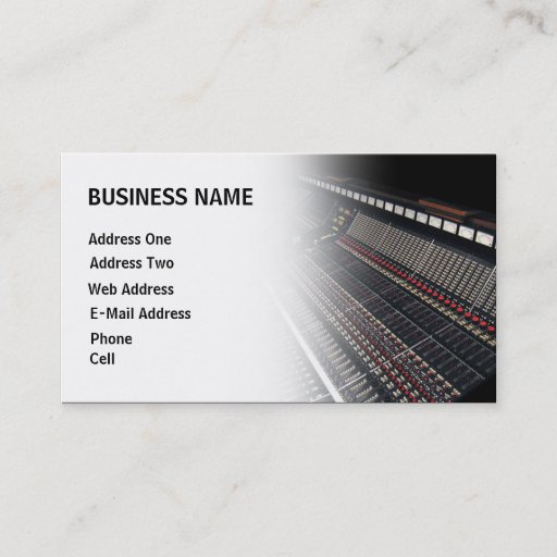 Customizable Recording Studio - Music Business Card