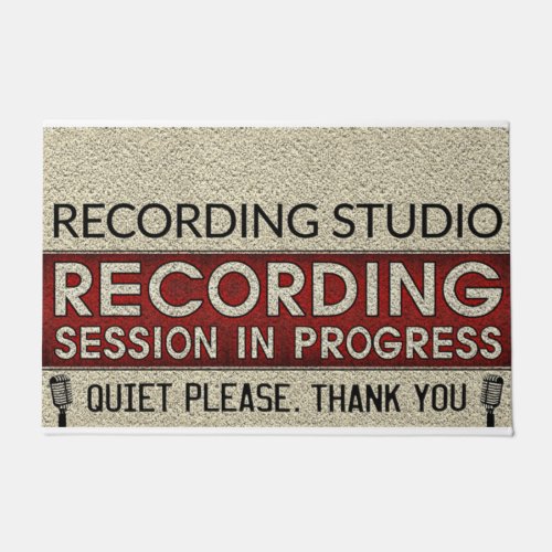 Recording Studio Quiet Please Sign Studio Decor Doormat