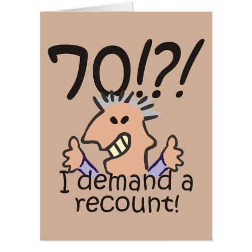 Recount 70th Birthday Card