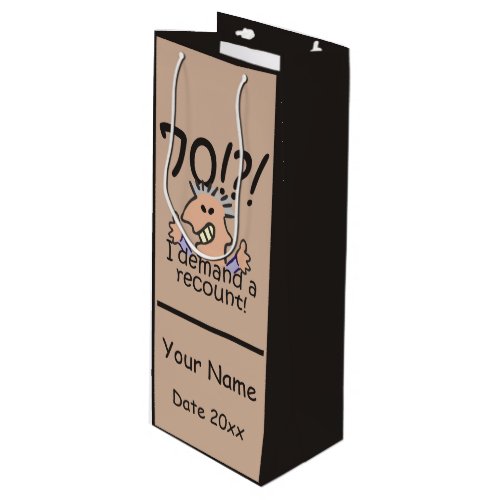 Recount 70th Birthday Funny Cartoon Man Wine Gift Bag