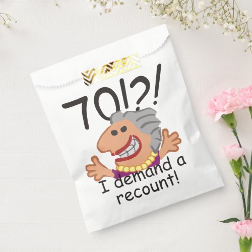 Recount 70th Birthday Funny Cartoon Woman Favor Bag