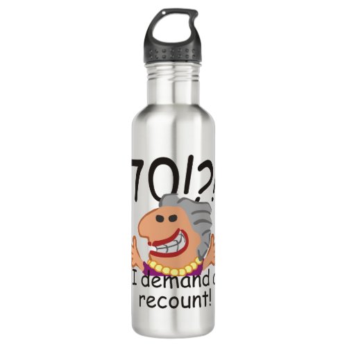 Recount 70th Birthday Funny Cartoon Woman Stainless Steel Water Bottle