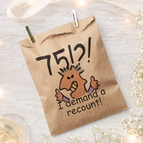 Recount 75th Birthday Funny Cartoon Man Favor Bag