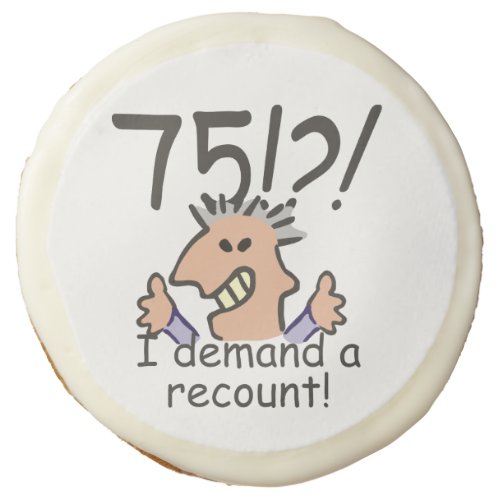 Recount 75th Birthday Round Shortbread Cookie