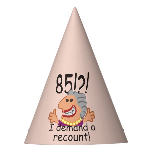 Recount 85th Birthday Funny Cartoon Woman Party Hat