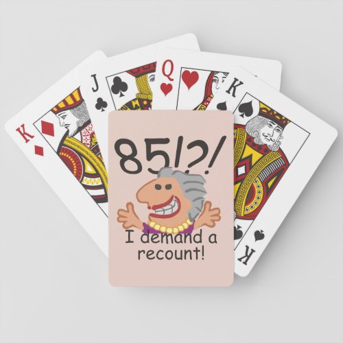 Recount 85th Birthday Funny Cartoon Woman Playing Cards