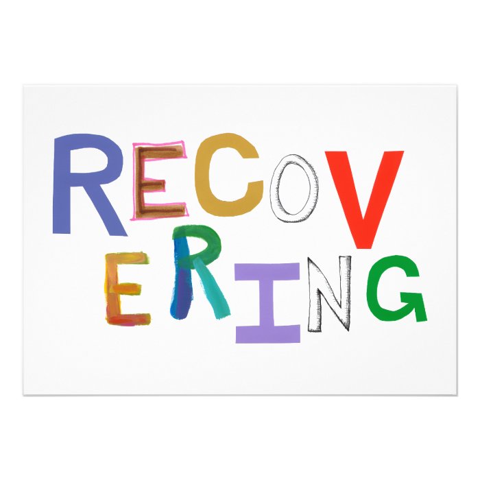 Recovering healing new beginning funky word art custom invite