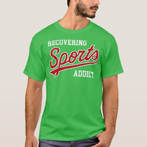 Recovering Sports Addict Navy T_Shirt