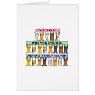 Recovery After an Operation Cartoon Cats Cards