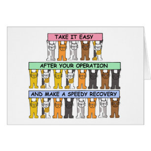 Recovery After an Operation Cartoon Cats Cards