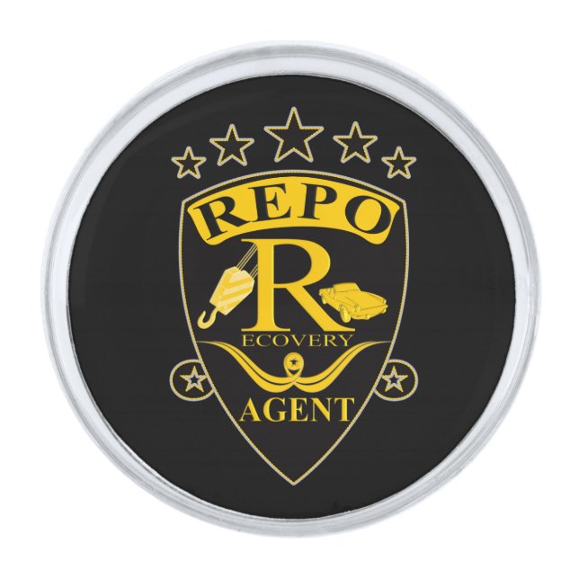 Recovery Agent Silver Finish Lapel Pin (Front)