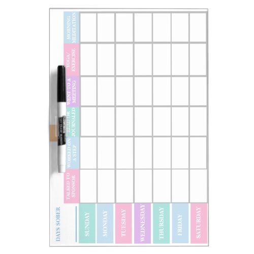 Recovery Encouragement Womens Sobriety Checklist Dry Erase Board