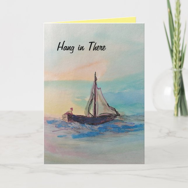 Recovery “Hang In There” watercolor Card (Front)