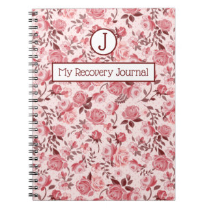 Recovery Journal Pink Roses Notebook