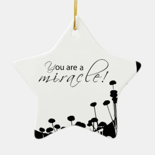 Recovery Miracle, Black and White Ceramic Ornament