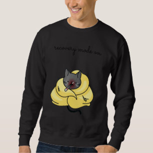Recovery Mode On Get Well   Injury Tuxedo Cat Sweatshirt