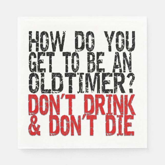 Recovery Old Timer Joke Napkins (Front)