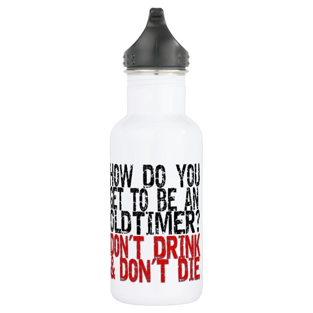 Recovery Old Timer Joke Stainless Steel Water Bottle (Right)