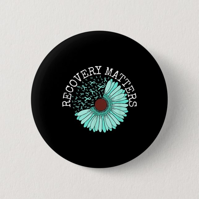 Recovery S Drug Alcohol Awareness Addiction Ribbon Button (Front)