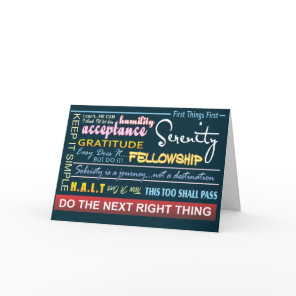 Recovery slogans card