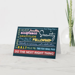 Recovery slogans card
