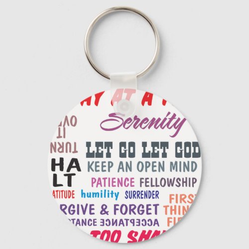 recovery slogans keychain