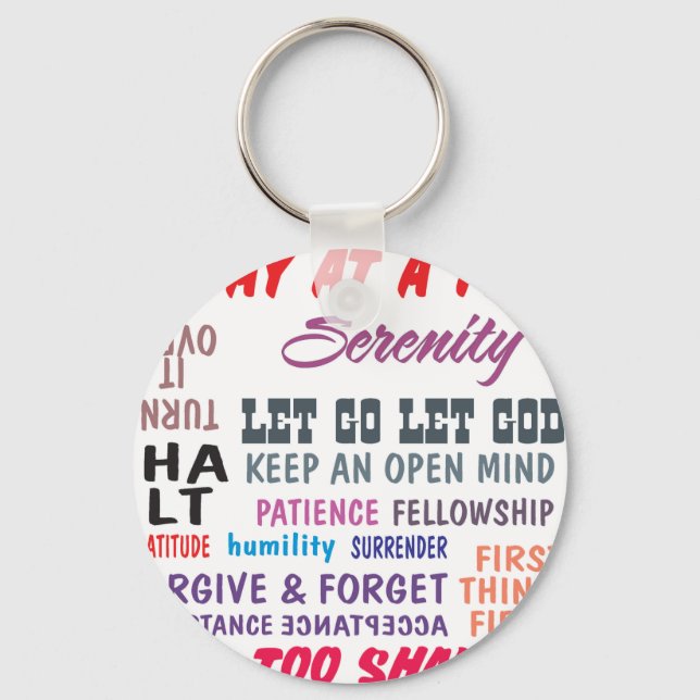 recovery slogans keychain (Front)
