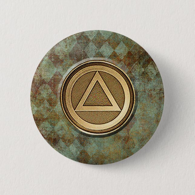 Recovery Sobriety Sober 12-Step Anonymous Button (Front)