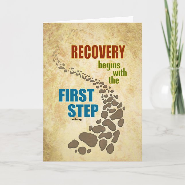 Recovery, the First Step (12 step, drug free) Card (Front)