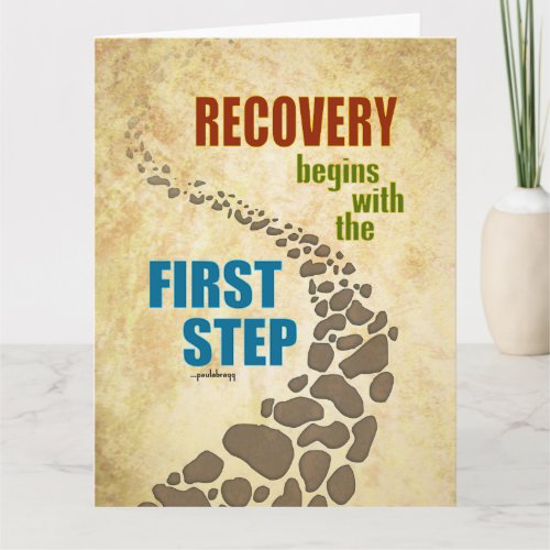 Recovery the First Step 12 step drug free Card