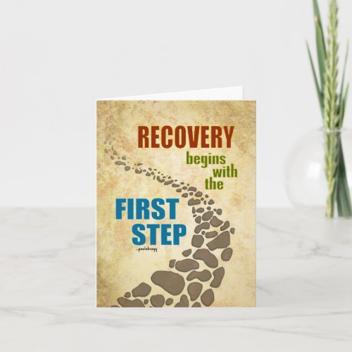 Recovery the First Step 12 step drug free Card