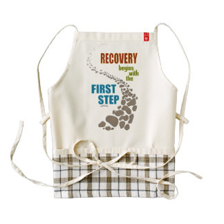 Recovery, the First Step (12 step, drug free) Zazzle HEART Apron