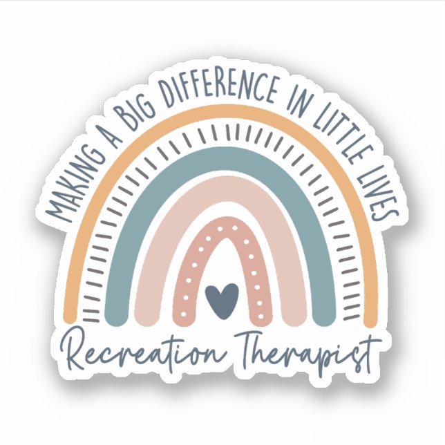 Recreation Therapist Rainbow, Recreational Therapy Sticker (Front)