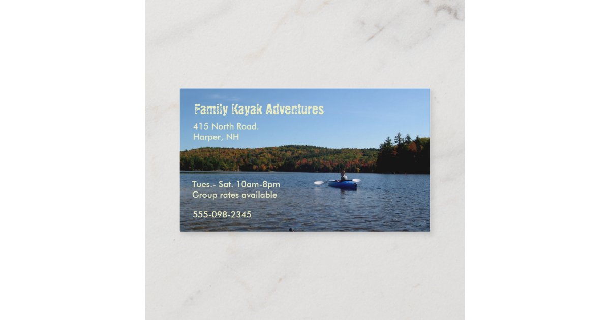 Recreational Kayaking Business Card Zazzle
