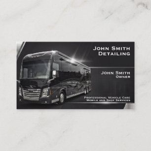 Recreational Vehicle Detailing Washing Repair Business Card