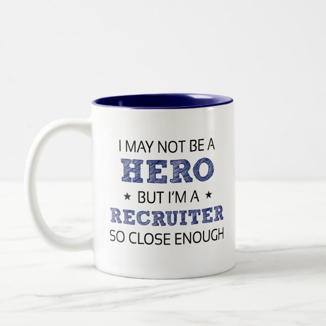 Recruiter Humor Novelty Two-Tone Coffee Mug (Left)