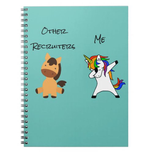 Recruiters Staffing Unicorn Horse Funny Notebook