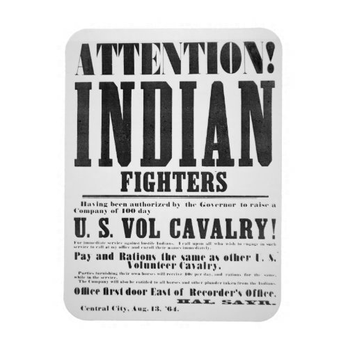 Recruitment poster for the US Volunteer Cavalry Magnet