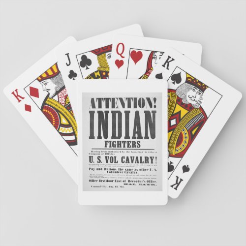 Recruitment poster for the US Volunteer Cavalry Playing Cards