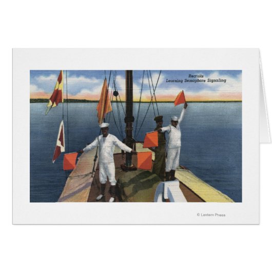 Recruits Learning Semaphore Signaling - US Navy Cards (Front Horizontal)
