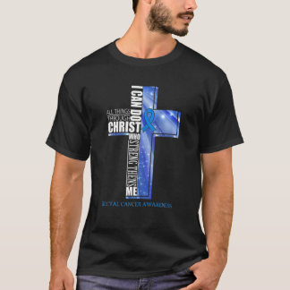 Rectal Cancer Awareness Christian Cross Ribbon T-Shirt