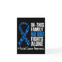 Rectal Cancer Awareness Month Blue Ribbon Butterfl Card