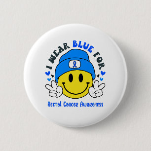 Rectal Cancer Awareness Ribbon Support Gifts Button