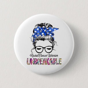Rectal Cancer Awareness Ribbon Support Gifts Button