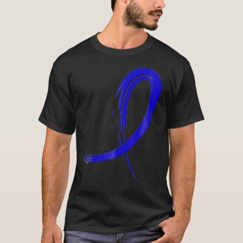 Rectal Cancer  Blue Graffiti Ribbon T_Shirt