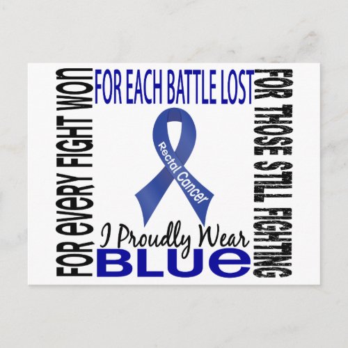 Rectal Cancer I Proudly Wear Blue 2 Postcard