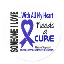 Rectal Cancer Needs A Cure 3 Classic Round Sticker