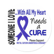 Rectal Cancer Needs A Cure 3 Classic Round Sticker